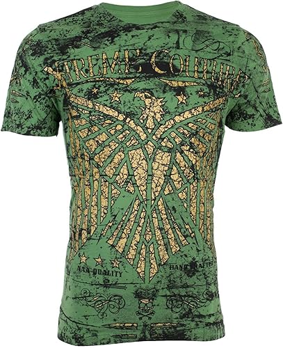 Xtreme Couture by Affliction Camiseta para hombre Connect Eagle Wings Verde