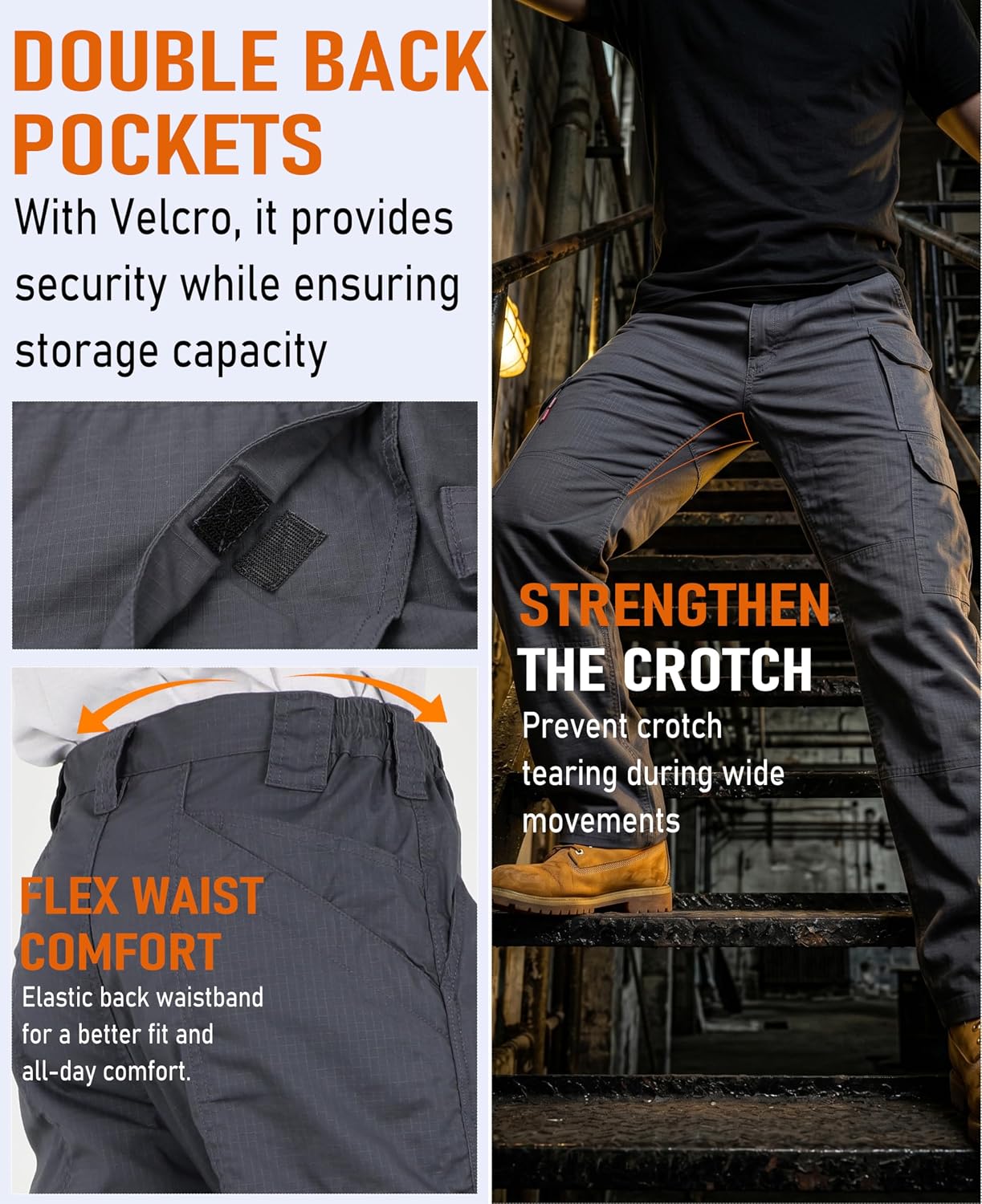VATRENUS Men's FR Ripstop Cargo Pants | NFPA 2112 CAT2 Flame Resistant Relaxed Fit Lightweight Utility Work Pants
