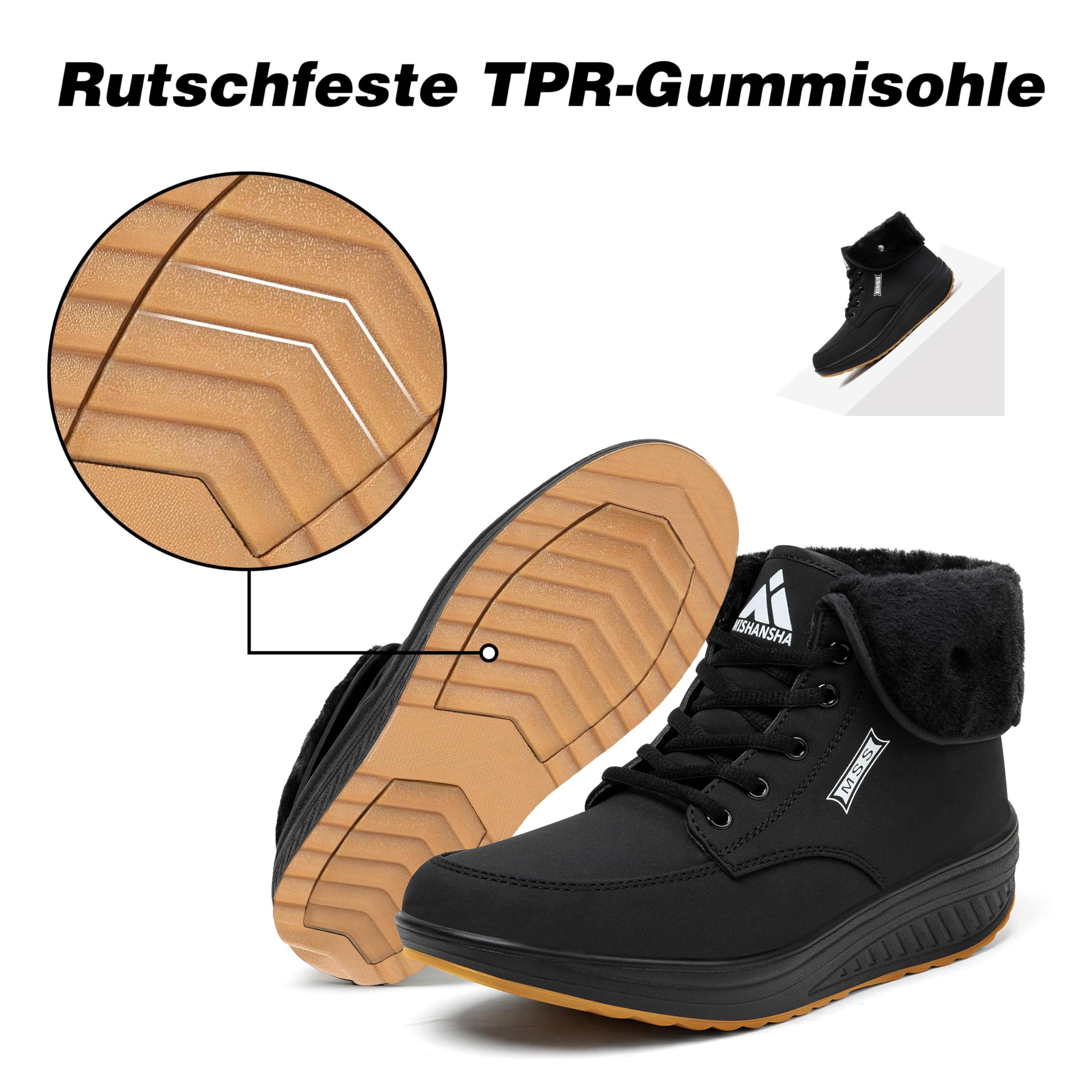 Mishansha Impermeabile Stivali Scarpe Neve Donna Scarponcini Invernali Calda Boots Antiscivolo Stivaletti All'Aperto Gr.36-42