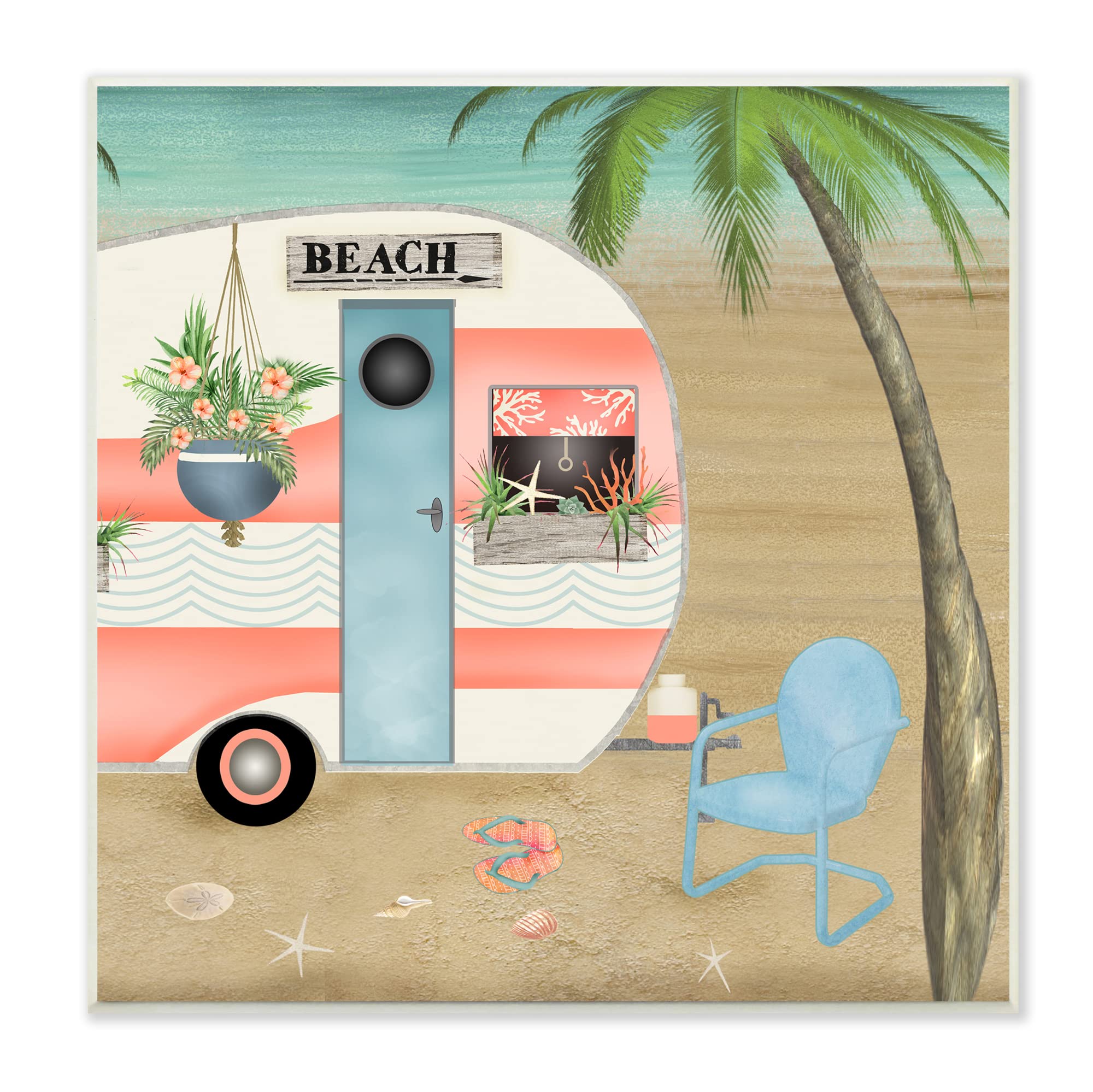 Stupell IndustriesCoastal Van Sea Horizon Palm Trees Picturesque Vacation , Design by Beth Albert