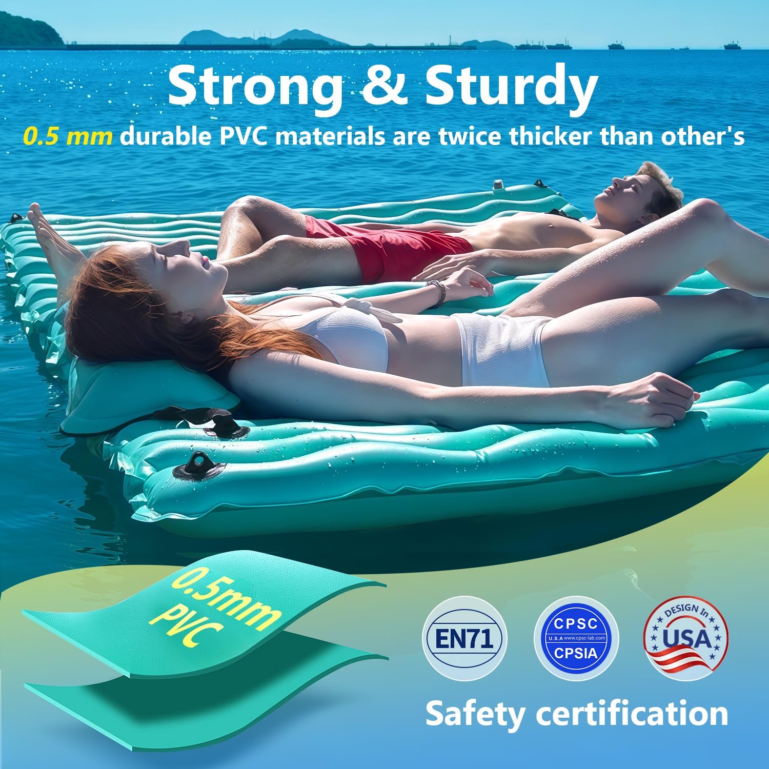 2025 Upgrade Giant Inflatable Floating Mat-Pool Float Lake Floats for Adults with Pool Hammock Pool Mats for Floating Swimming Pool Beach Lake for Summer Water Party