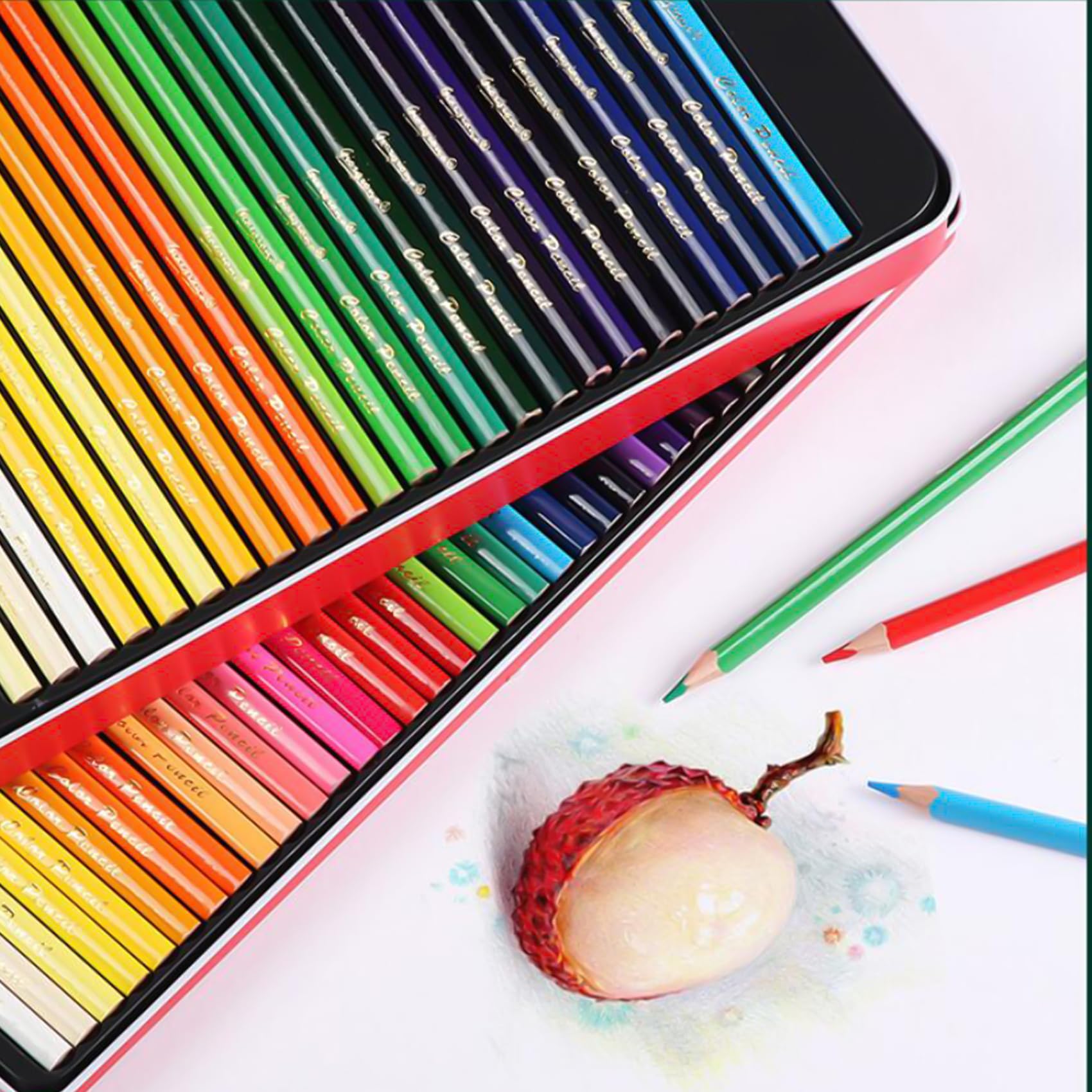 Matite Da Disegno Professionali [24 Pezzi], Matita Grafite - Scatola Di Ferro, Matite Grafite Per Materiale Scolastico E Cose Per La Scuola [Scatola colorata]