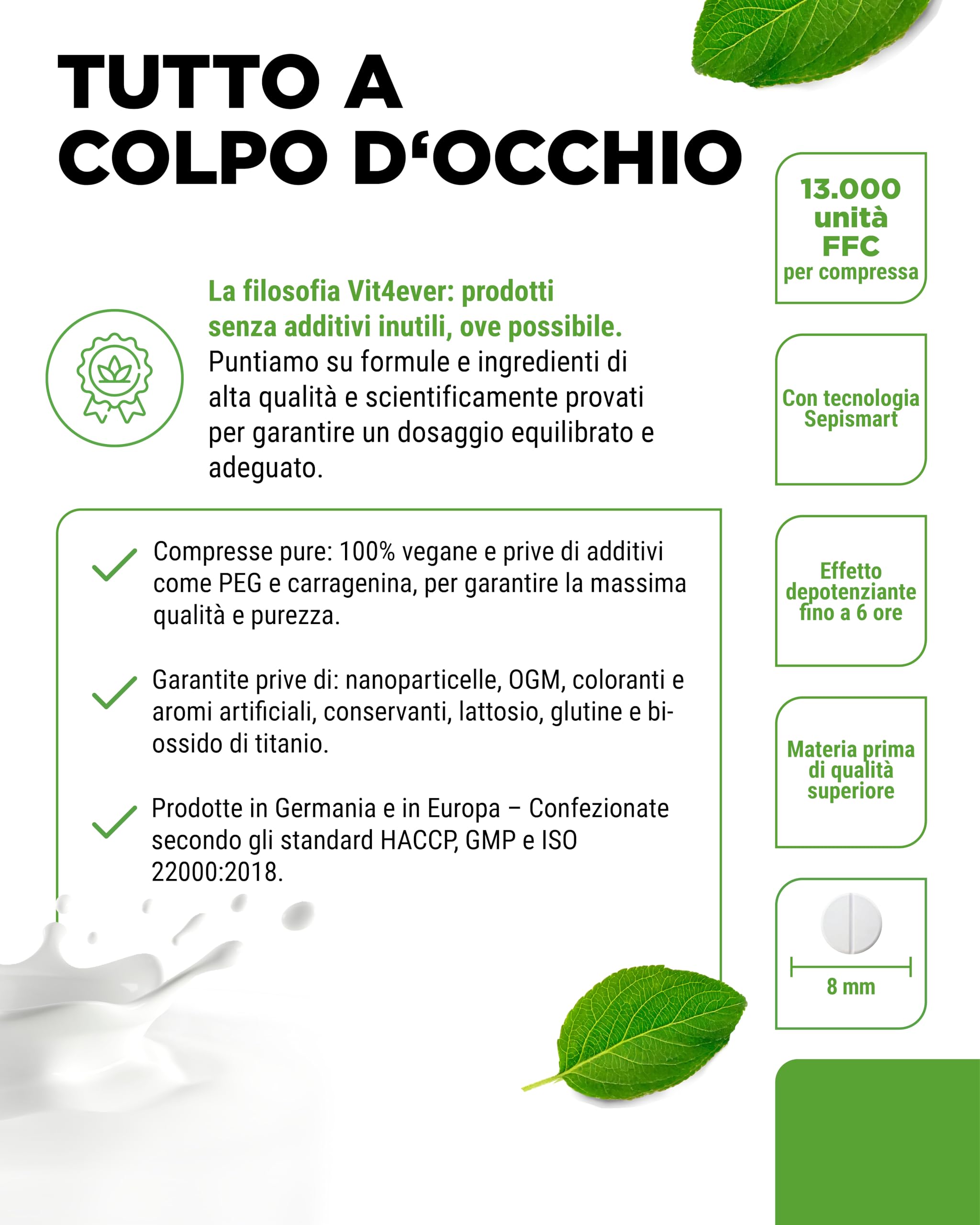 Laktase 13.000 Depot – 365 compresse con effetto depot (Sepismart® Slow Release) – dose elevata di 13.000 unità FCC – In caso di intolleranza al lattosio + intolleranza al latte – Senza additivi