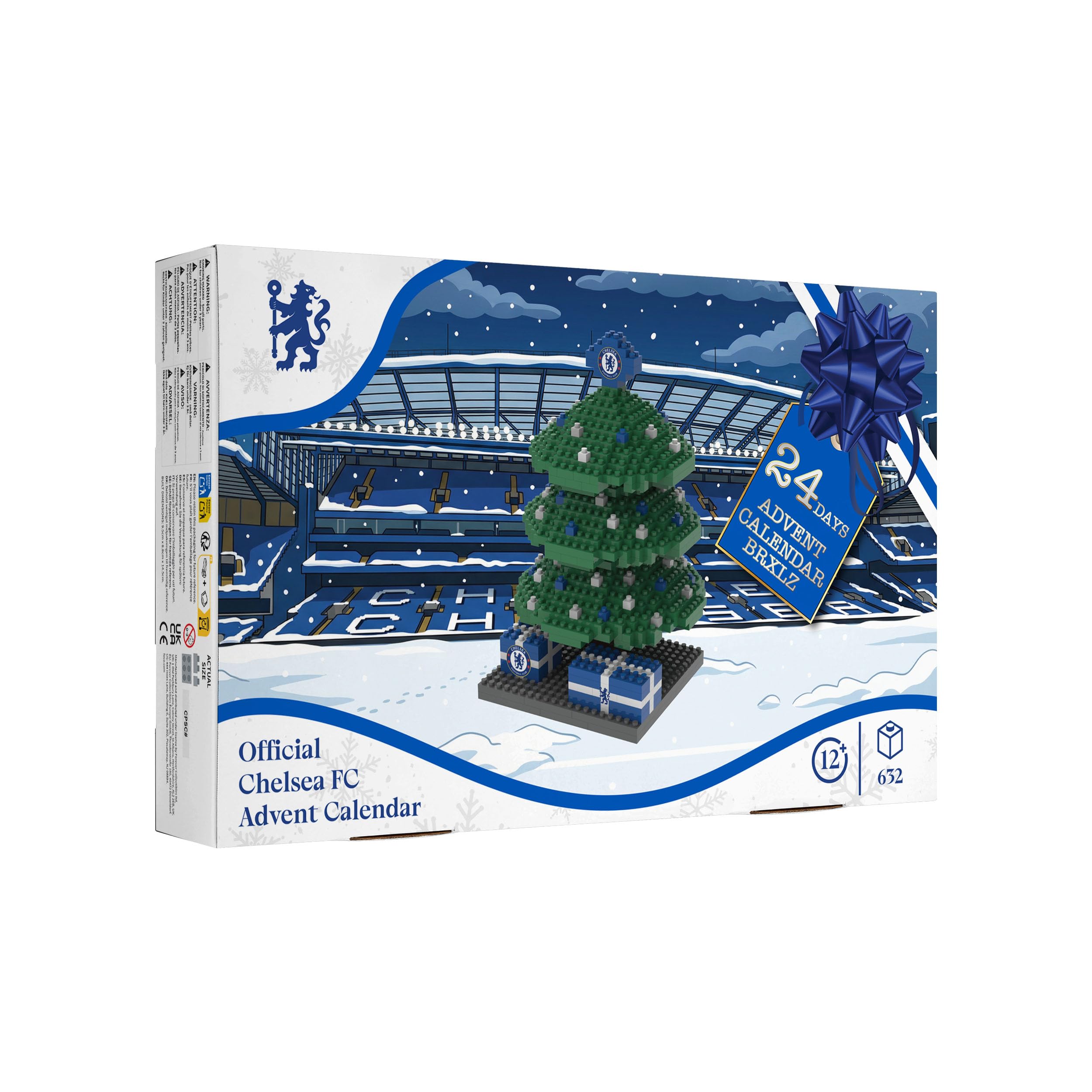 FOCO Officially Licensed Chelsea FC BRXLZ 3D Bricks Construction Toy Model Christmas Tree Advent Calendar