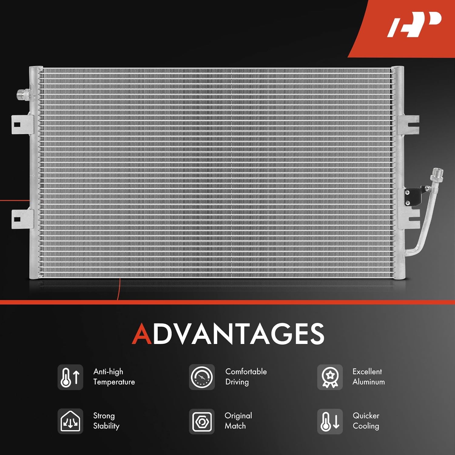 A-Premium Air Conditioning A/C Condenser Compatible with Chevrolet Astro 1995-2005 4.3L & GMC Safari 1995-2005 4.3L, Replace# 52456513