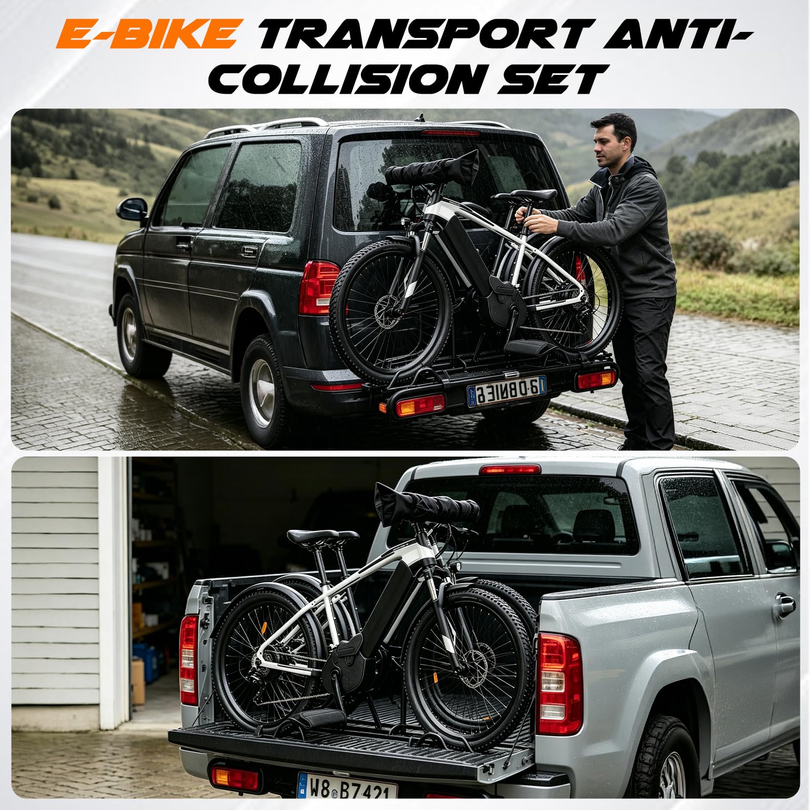 Ebike Transportschutz Set 3 Teilig für Engine, Battery and Handlebars, E-Bike Schutz Für Transport Set-Protects Against Rain, Splash & Dirt-Geeignet für Die Meisten Elektrofahrräder