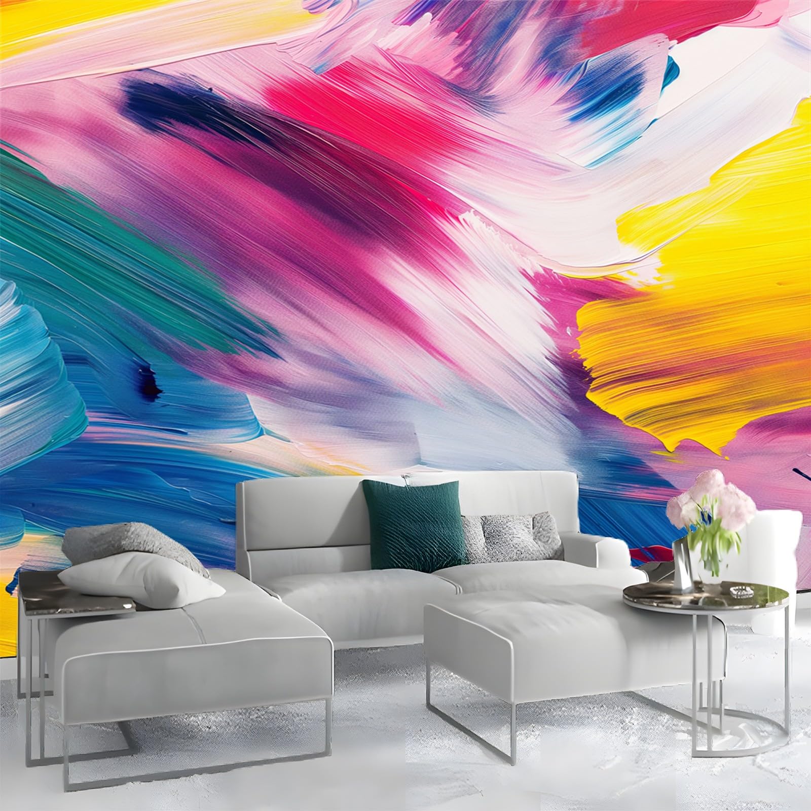 Fototapeta, abstrakcyjny obraz, kolor, graffiti, farba, włóknina, druk artystyczny, kolorowy mural ścienny, dekoracja, plakat, obraz, 300 x 210 cm (szer. x wys.), do salonu, sypialni i jadalni
