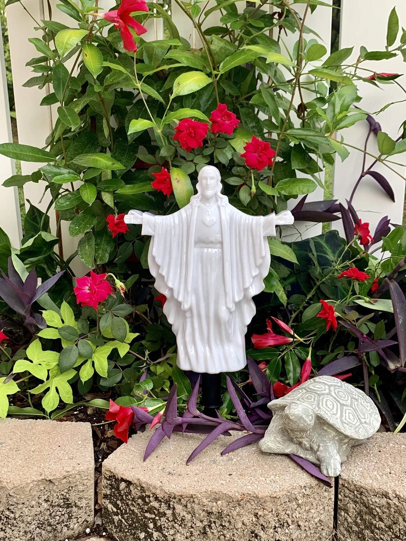 Solar Lighted Jesus by Eternal Light | Illuminated Cemetery Decoration Heartfelt Memorial