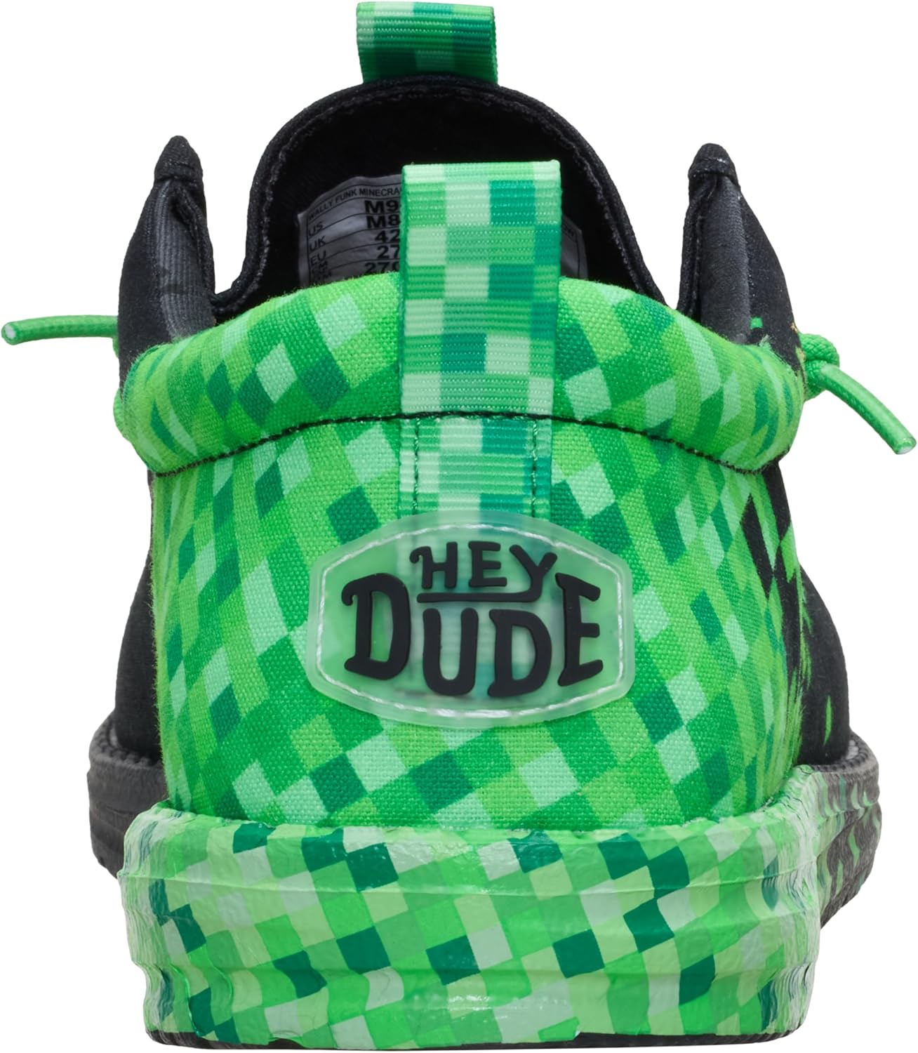 HEYDUDE Unisex Wally Funk Minecraft Creeper Slip On Loafer | Lightweight Blacklight Reactive Outsole Shoe