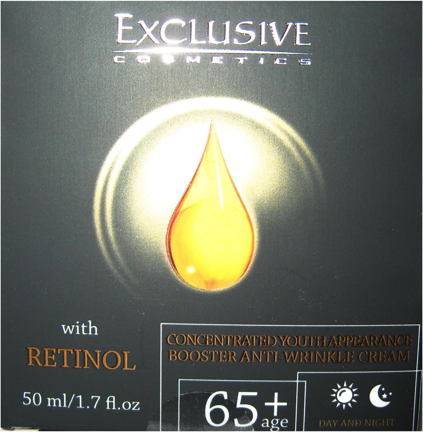 Exclusive Concentrated Youth Appearance Booster Anti Wrinkle Cream with Retinol Day and Night Age 65+