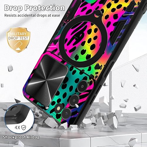 Vista 306 de Funda protectora híbrida para Samsung Galaxy A53 5G de 6.5 pulgadas y anillo giratorio de 360 grados, función atril, híbrida, de doble capa