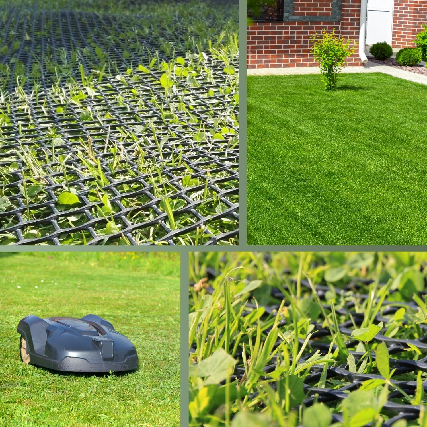 HaGa Rejilla protectora para césped de 1,3 m x 5 m, de plástico, robusta y transitable para jardín y césped