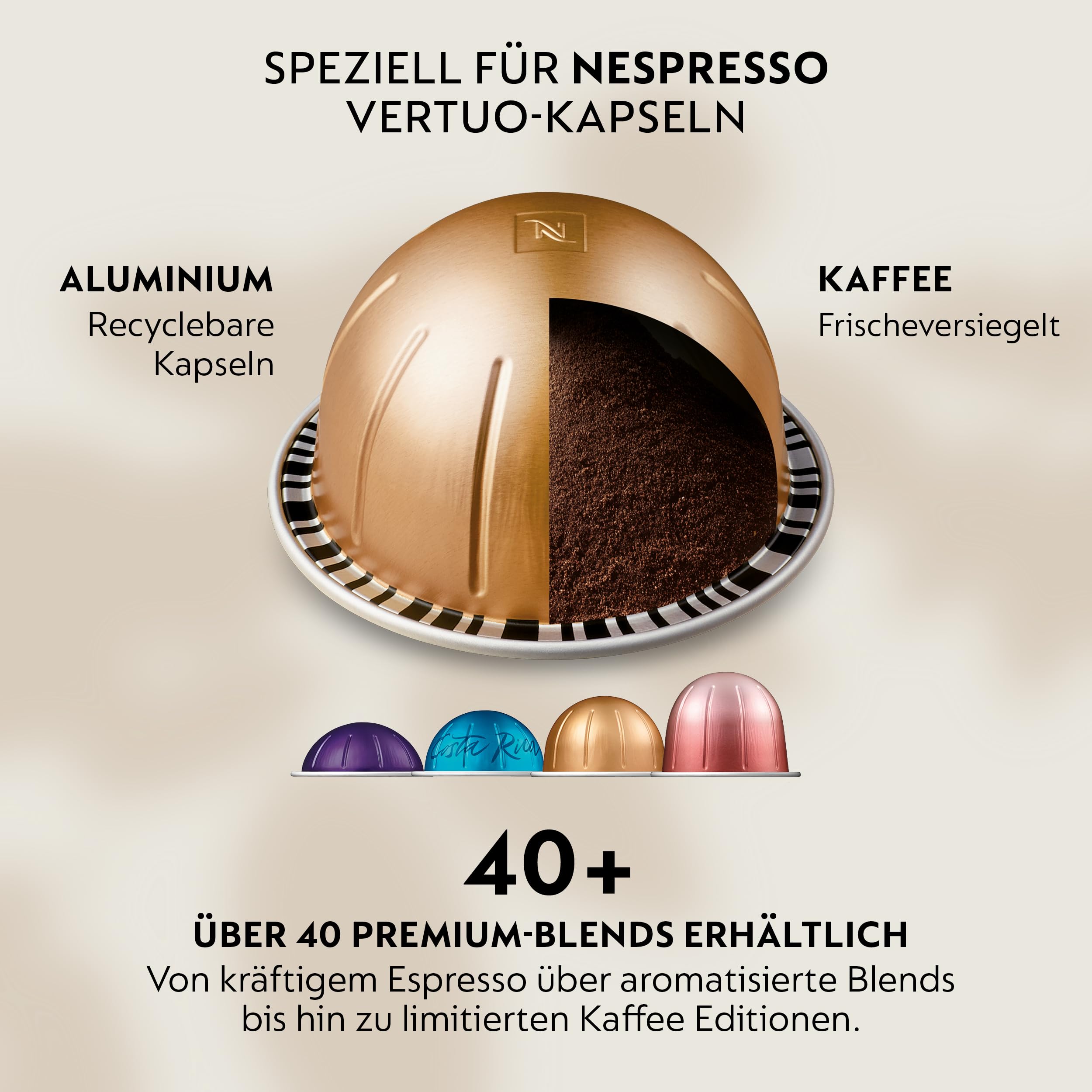 NESPRESSO Delonghi Vertuo Up Kaffeekapselmaschine für 5 Tassengrößen | 3 Sekunden Aufheizzeit | One Touch Kaffee Zubereitung | 1,4 L Wassertank | Kompaktes Design | Weiß (ENV200.W)