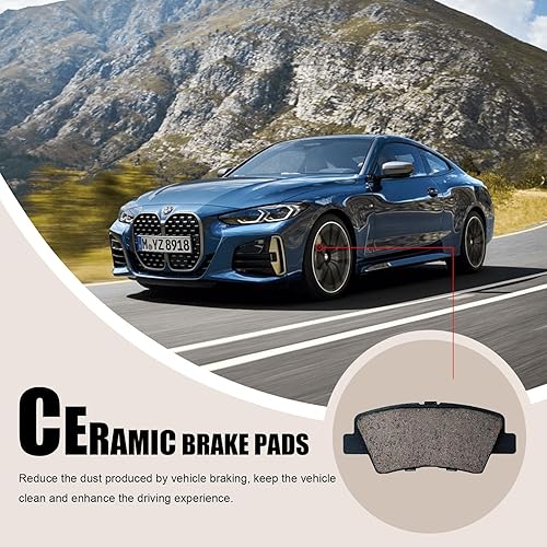Miniatura 5 de Juego de pastillas de freno traseras de cerámica compatibles con Hyundai SonataElantraAccentVeloster, Kia RioOptima HybirdSoul