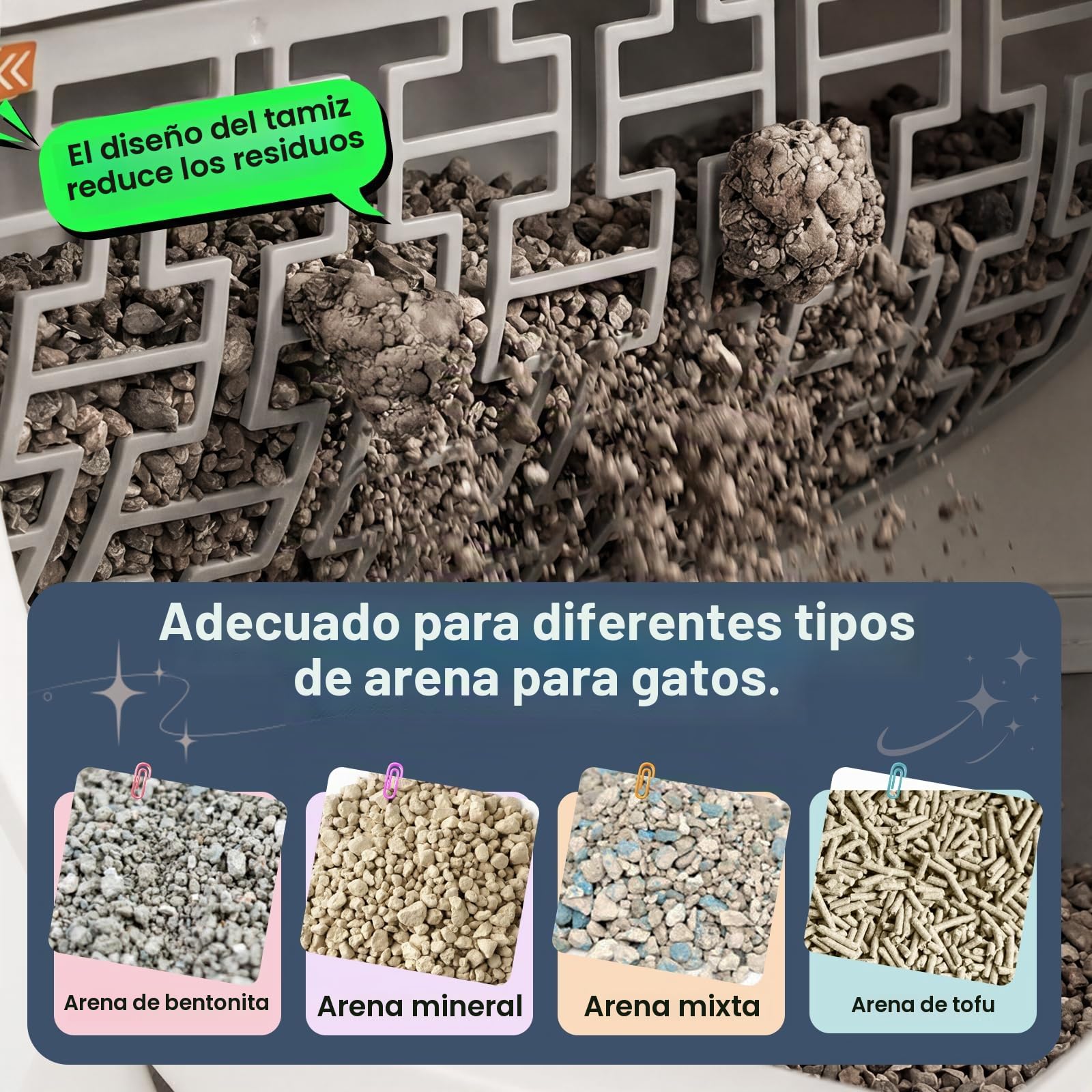 Arenero Gatos Autolimpiable,65L Arenero Autolimpiable con 9 Sensores De Seguridad,Arenero Eléctrico Autolimpiable para Gatos Control por App De 2.4 GHz y Protección Antipinzamiento