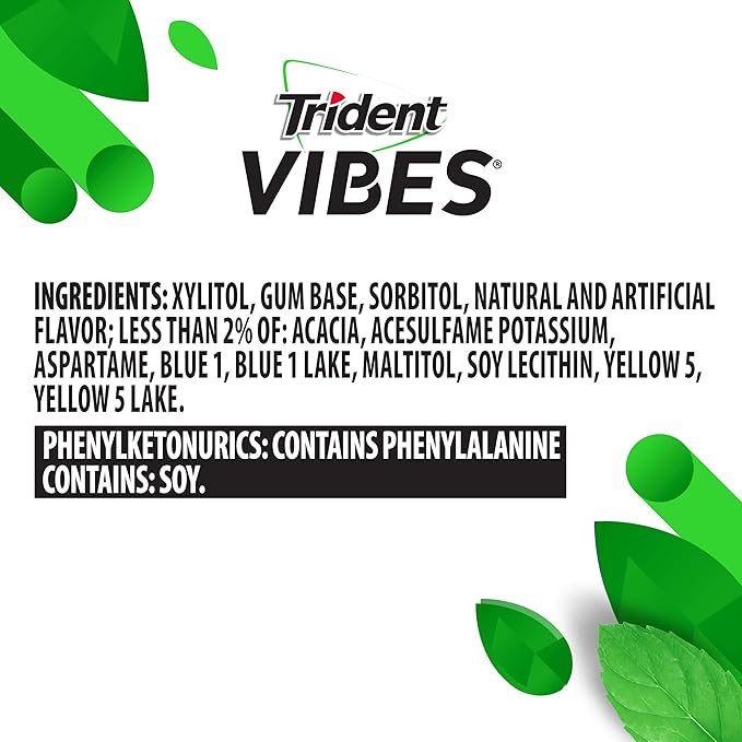 Chicle Trident Sin Azúcar Sabor Spearmint Rush, Pack de 40 Unidades miniatura 6