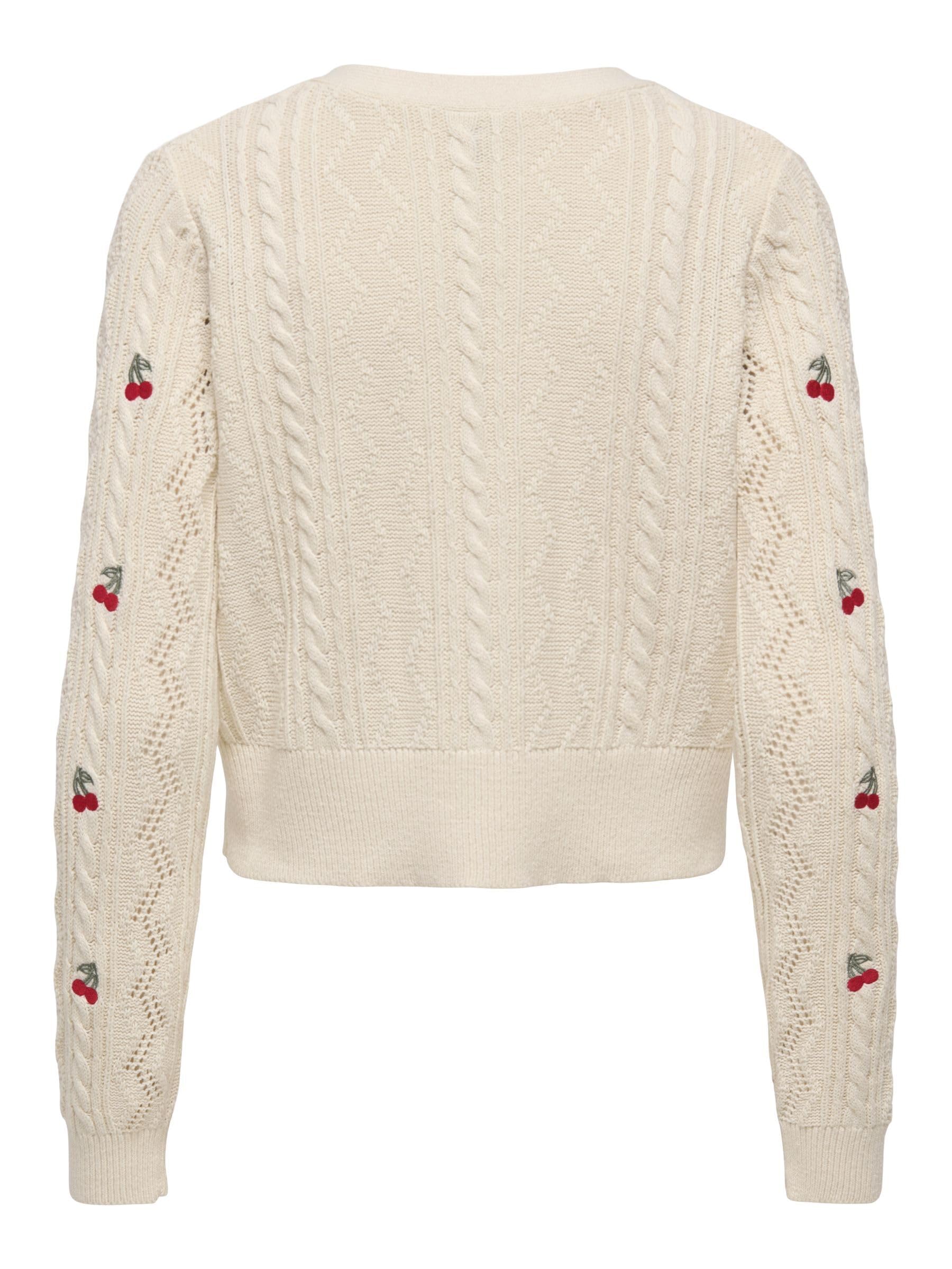 ONLY Neck Onlbirtie Ls EMB Cardigan col en V CC KNT Femme