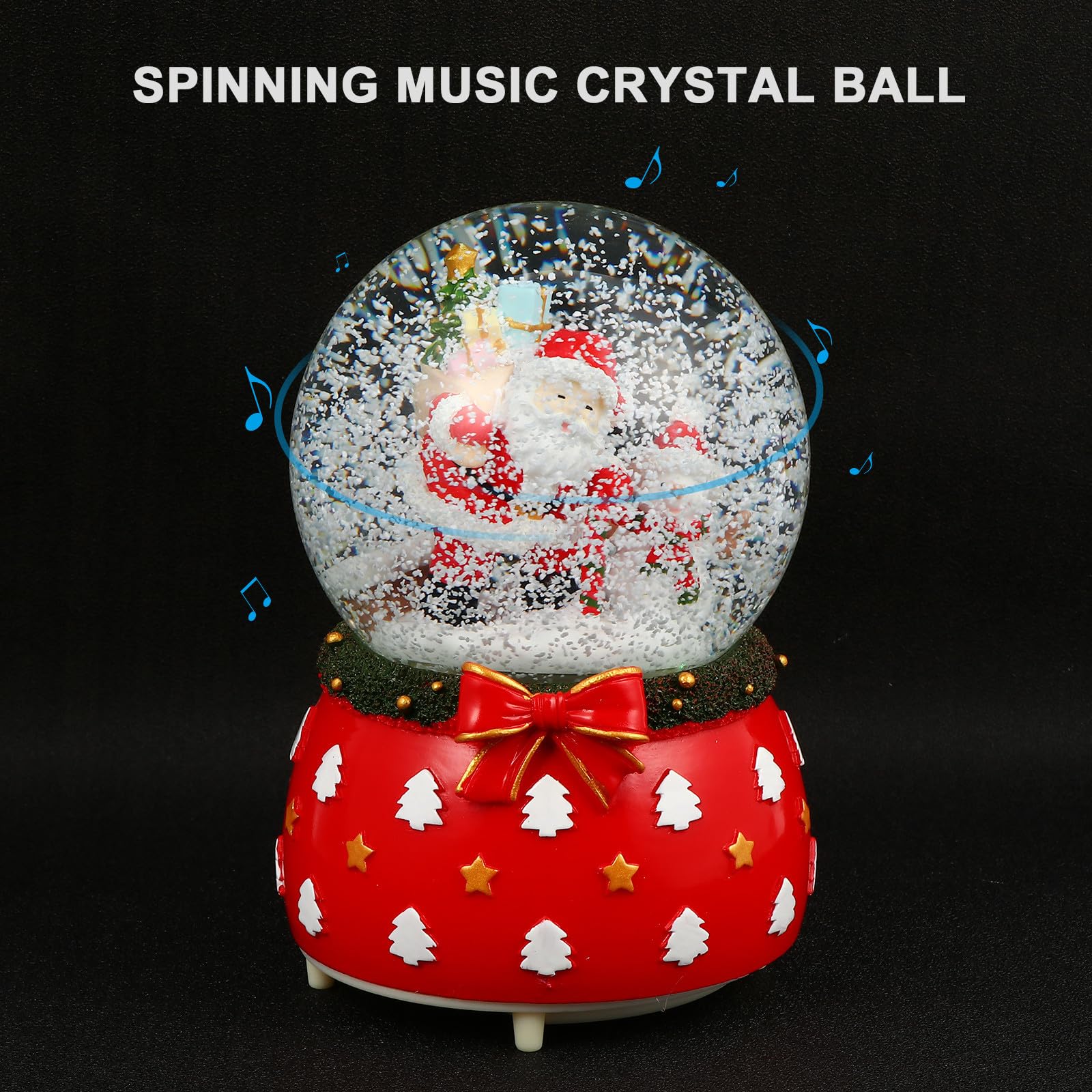 Didiseaon 2 Piezas Bola de Cristal Luminosa Navideña Caja de Música,