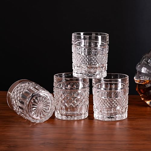 Miniatura 9 de Juego de 4 vasos de whisky con caja de lujo, vasos de whisky antiguos de 10 onzas, regalo para cócteles, ron, coñac, bourbón, licor, rocas, regalos