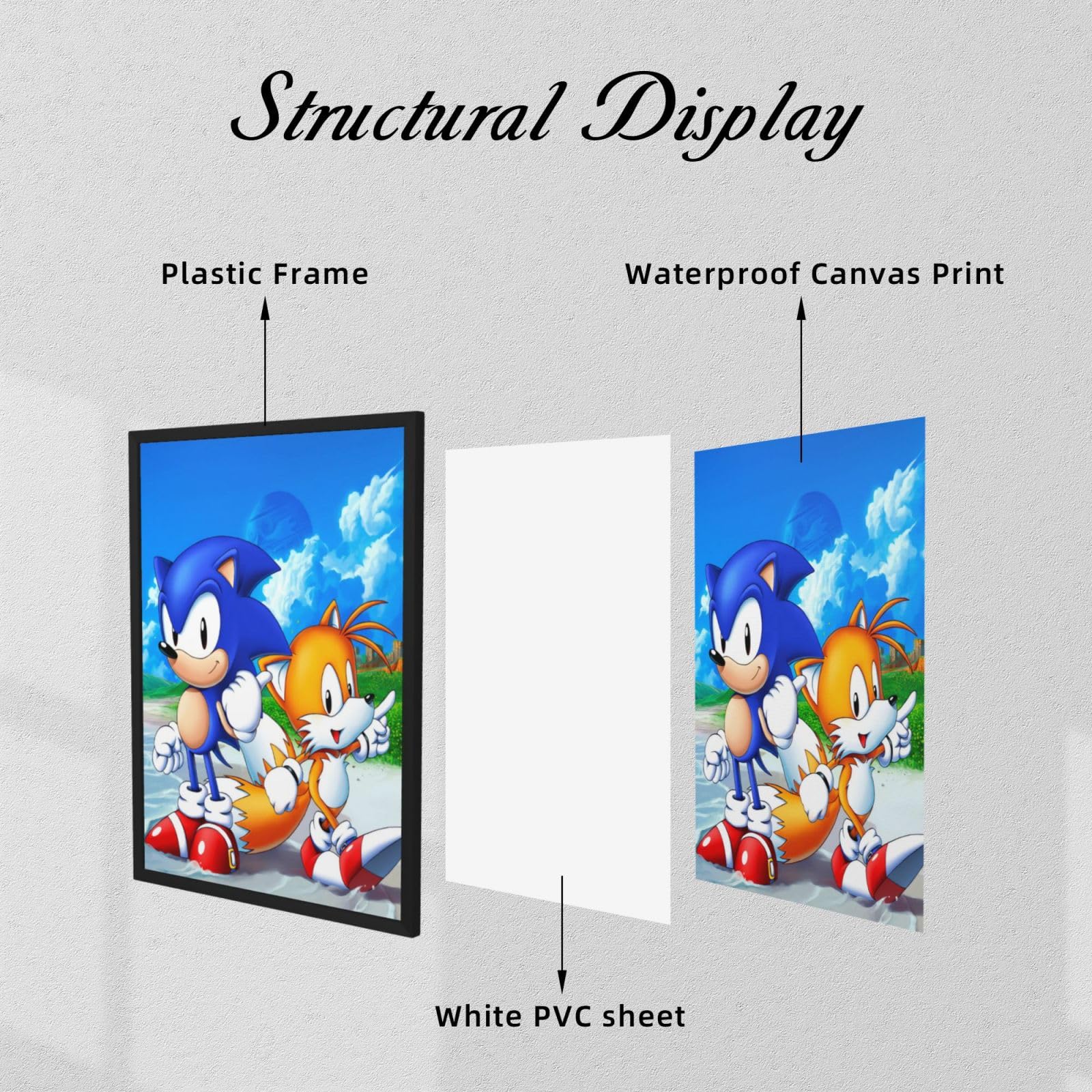 ⭐︎アートポスター⭐︎アートパネル⭐︎フレーム付⭐︎新品未使用⭐︎ 水晶パネル アートパネル 60×80cm 桜 月 富士山 風景 黒フレーム