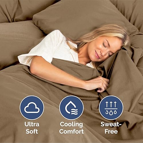 Vista 77 de Juego de sábanas de 4 piezas tamaño king, extrasuaves, transpirables y refrescantes con esquinas profundas, sábanas de fácil ajuste y sin arrugas