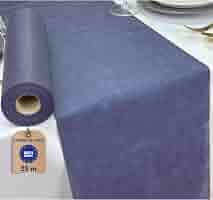 Chemin De Table Anniversaire Chal - Bleu Marine Et Or, 3m X 28cm - Coton Festif - Décoration De Table