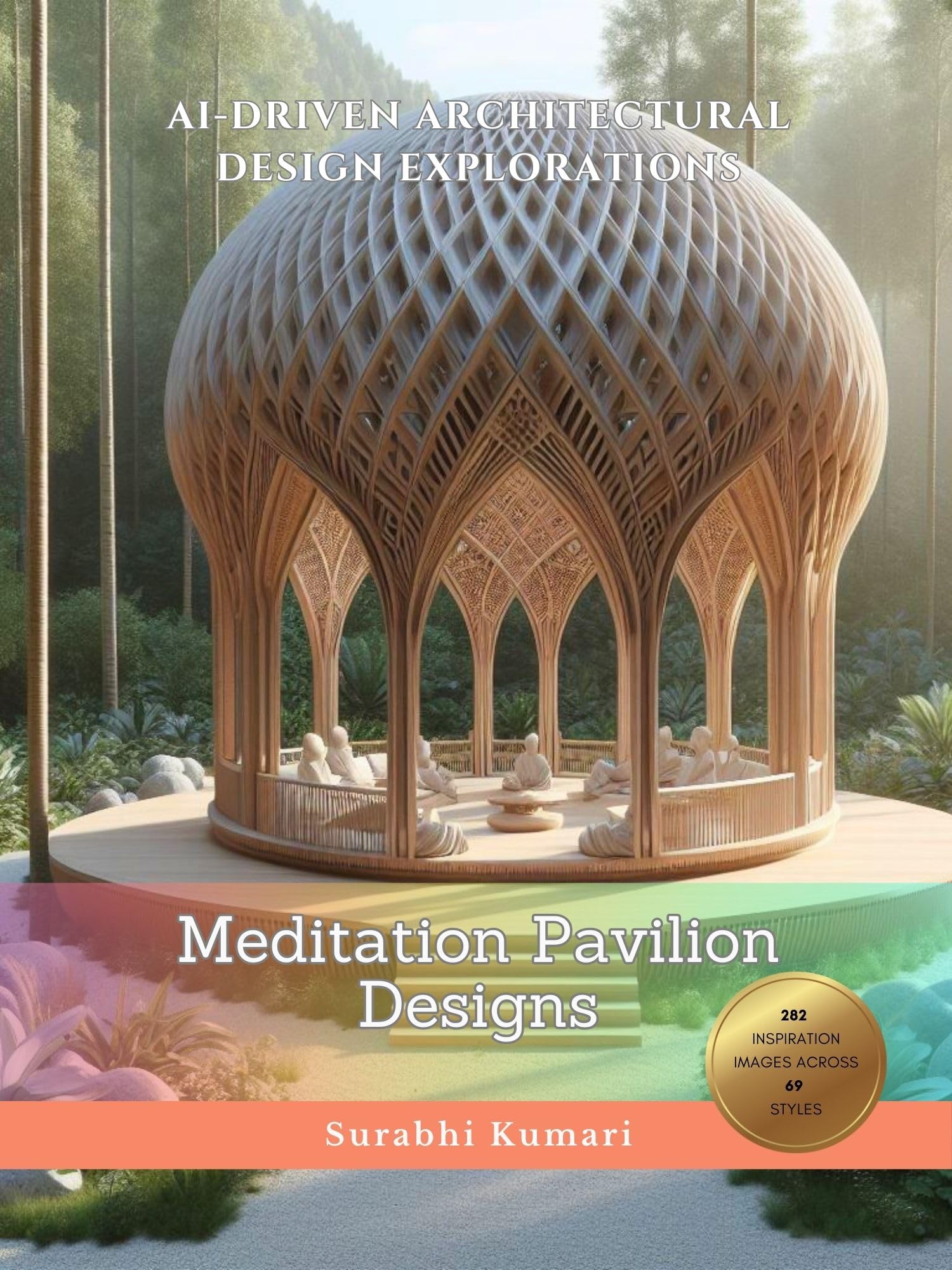 Architecture IA pavillon de méditation et design de centre de bien-être spirituel