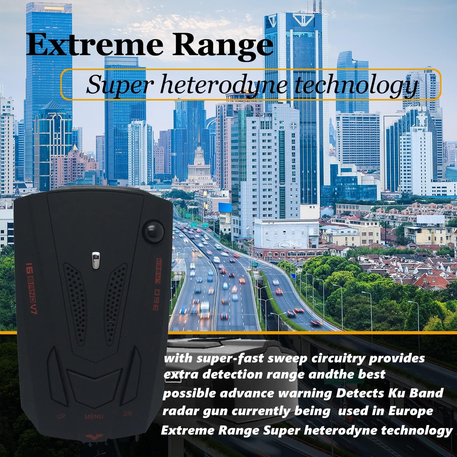 Newly Laser/Radar-Detectors Driving Aids for Cars with Led Display, Long Range Detection, Mute Memory, City/Highway Mode, Ideal Gifts for Cars (Black)