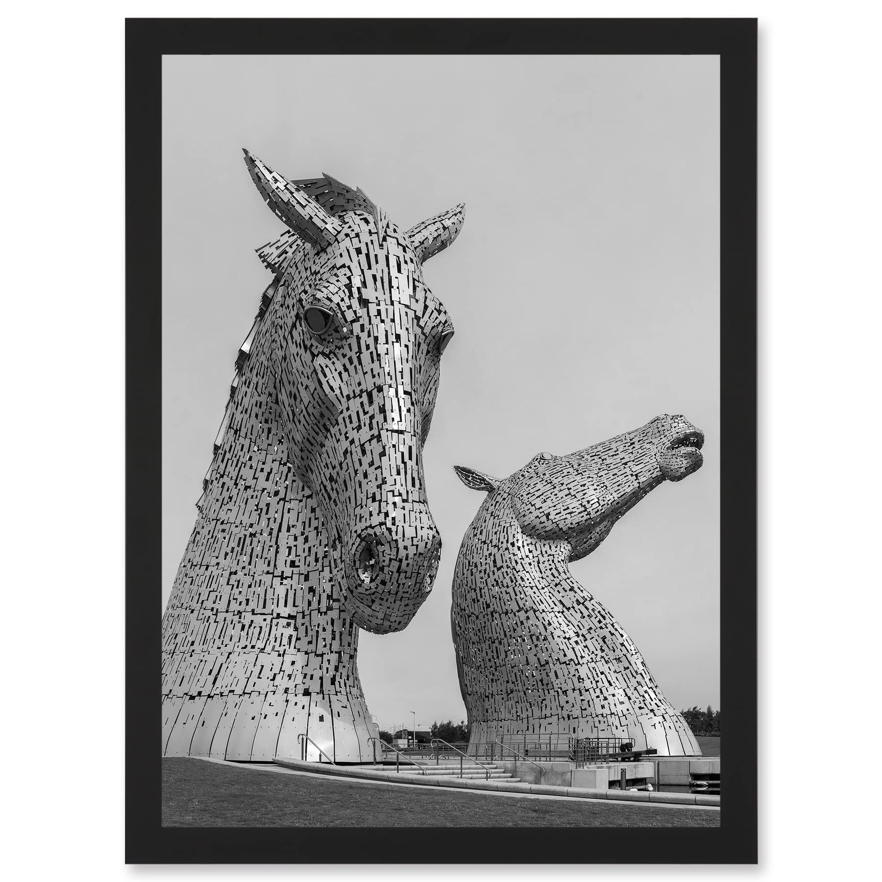 Artery8 Fines Kelpies Horse Sculptures Falkirk Scotland Wall Art PrintA4 Size from B&Q