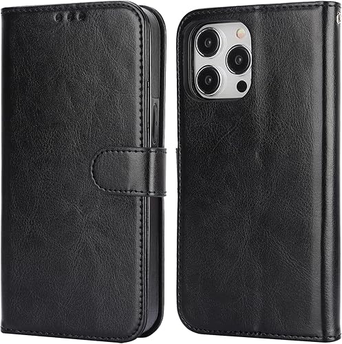 Miniatura 9 de Bocasal Funda tipo cartera desmontable para iPhone 15 Pro Max con bloqueo RFID, ranuras para tarjetas, soporte magnético de piel sintética de alta