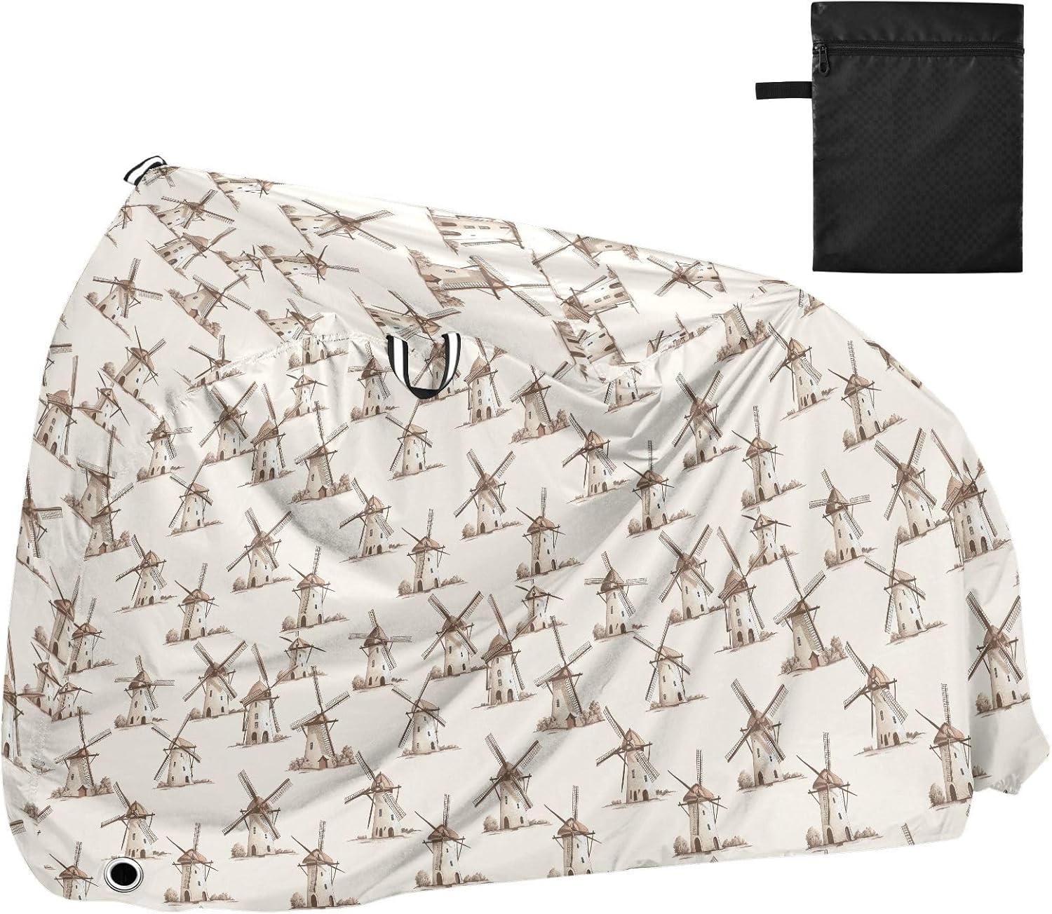 ALAZA Retro Windmill Bike Cover Waterproof Outdoor Ebike Bicycle Covers Tarp Protection for 1/2 Bikes, Sun UV Dust Wind Proof