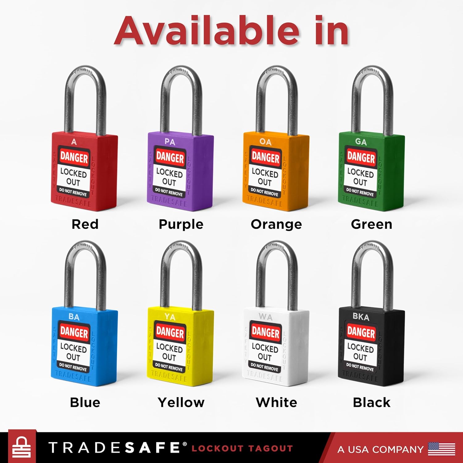 TRADESAFE Lockout Tagout Locks Set, 10 Red Keyed Alike Unlimited Grouping Safety Padlocks, 2 Keys Per Lock, OSHA Compliant Loto Locks for Lock Out Tag Out Kits