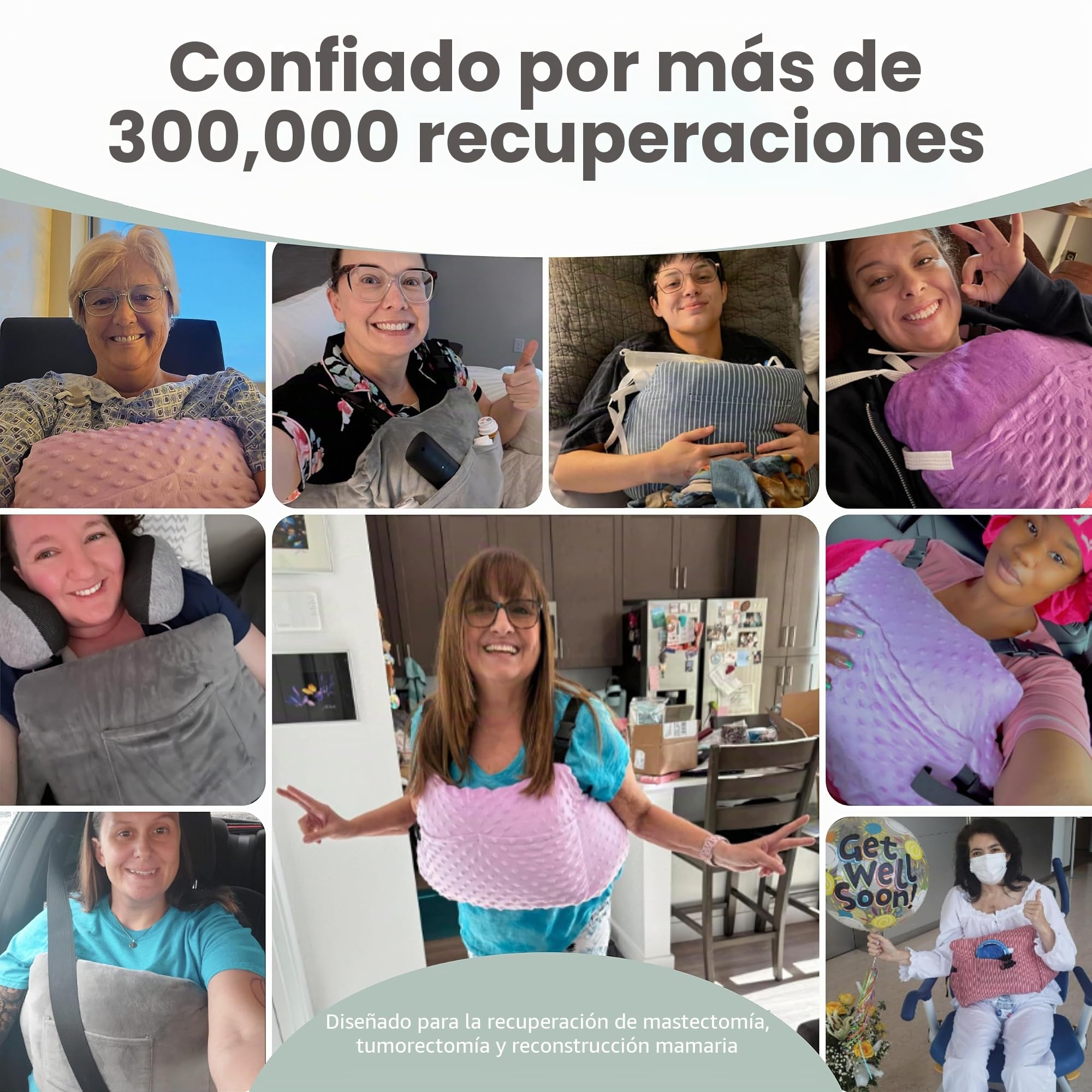 MOYOAMA Almohada posmastectomía – Almohada postoperatoria para Coche, reducción y Aumento de Senos, Almohada de Pecho después de cirugía cardíaca, imprescindible para recuperación de mastectomía,
