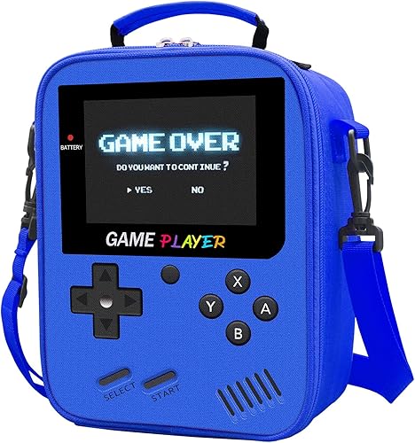 Lonchera para niños para la escuela, bolsa de almuerzo para niños jugadores para niños y niñas, lonchera aislada para videojuegos impermeable a