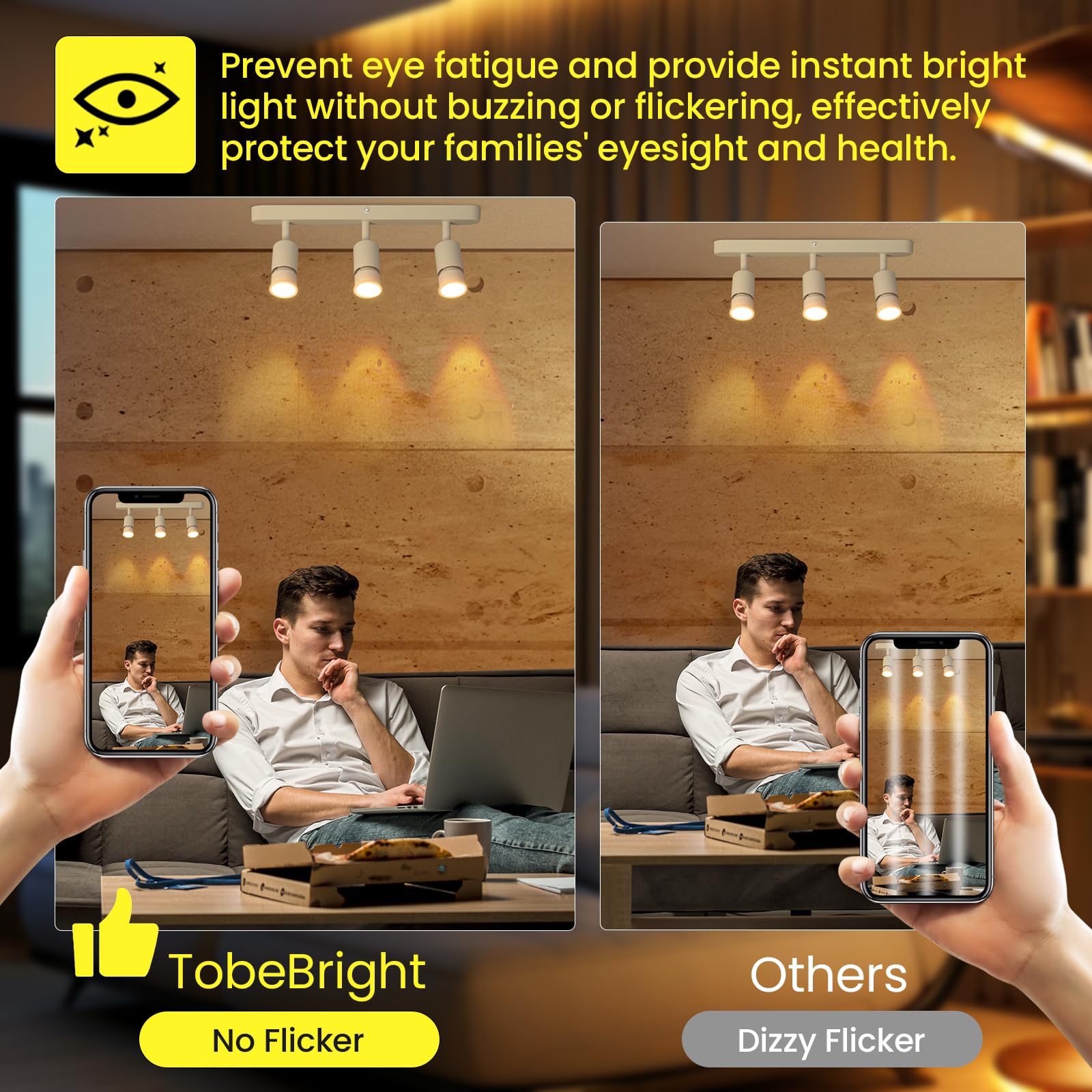 TobeBright 7W GU10 Long Neck LED Bulbs Non-dimmable Warm White 3000K - Image 4
