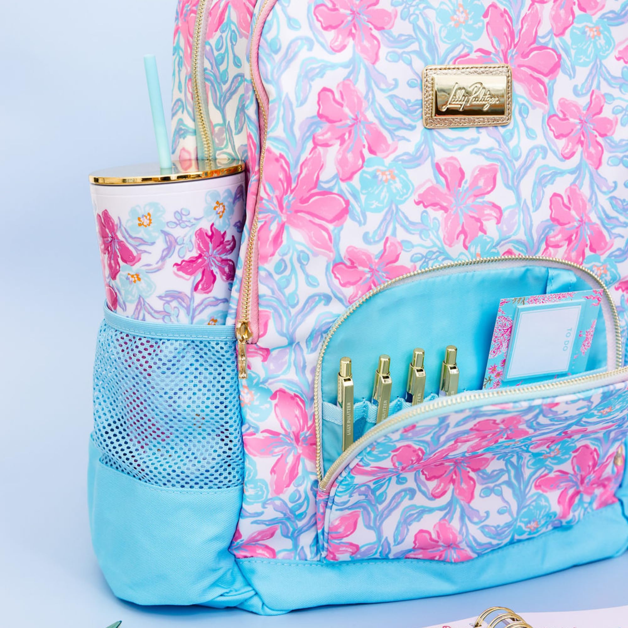 Lilly Pulitzer Bahia Backpack in the Beachside Haven Backpack, Beachside Haven – Palm Place main image 2