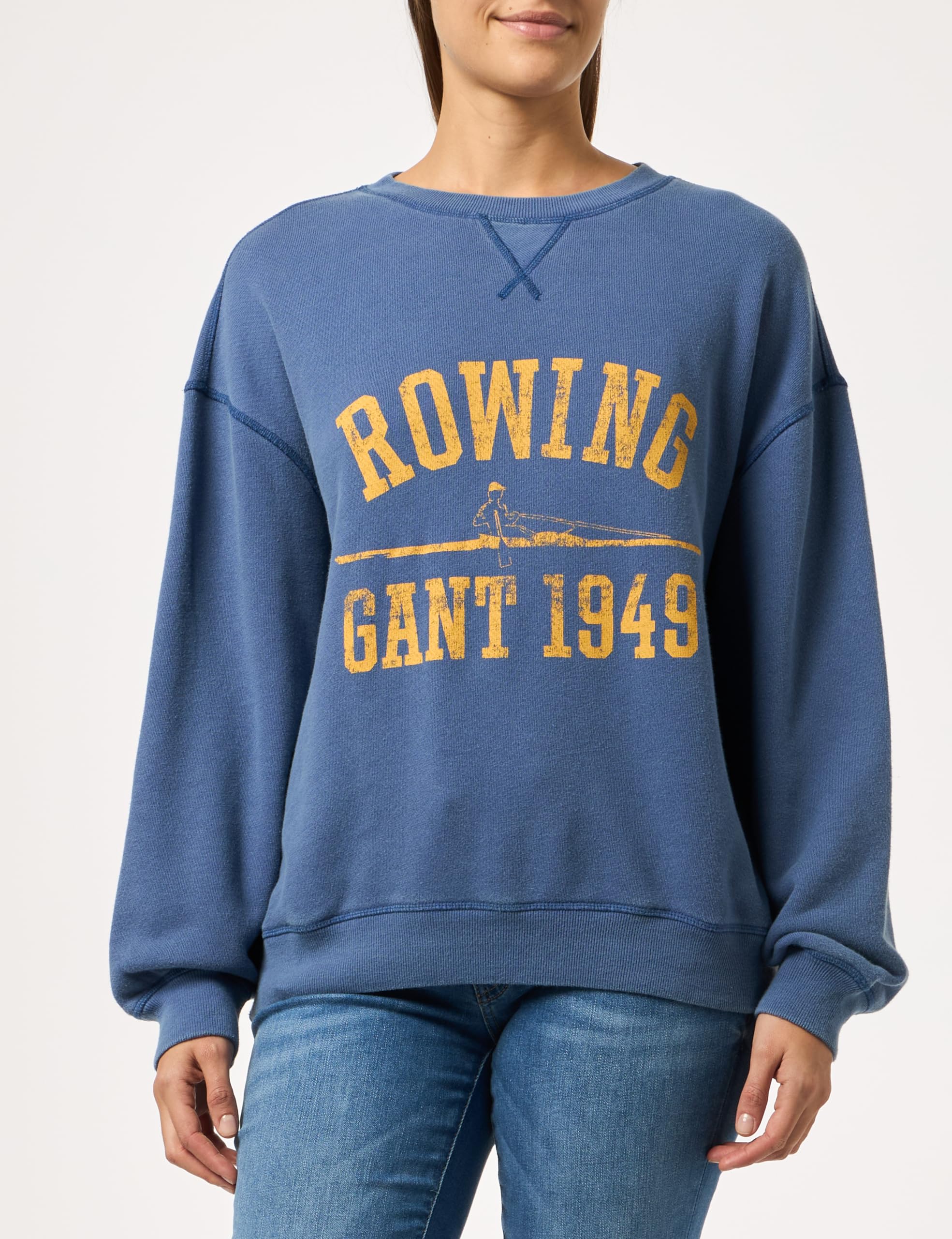 GANT Felpa con Scollo A C Maglia di Tuta Donna
