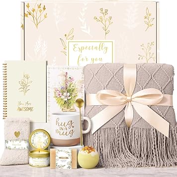 Wasocol Birthday Gifts for Women Self Care Gift Basket, Get Well Relaxing Spa Gift Baskets for Women, Unique Inspirational Gifts for Mom Wife Grandma Sister Friend Her