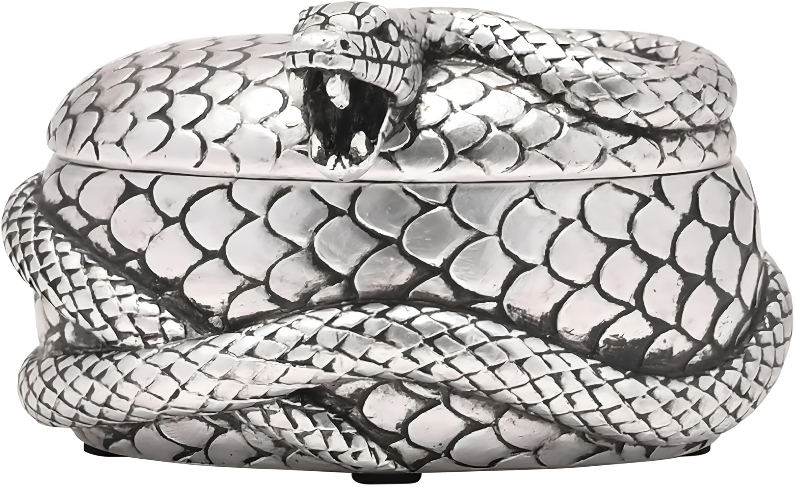 Widdop And Co Silver Warner Bros Harry Potter Dark Arts Trinket Box – Resin Jewellery Box Featuring Nagini The Snake – Unique Harry Potter Storage Box And Collectible Gift