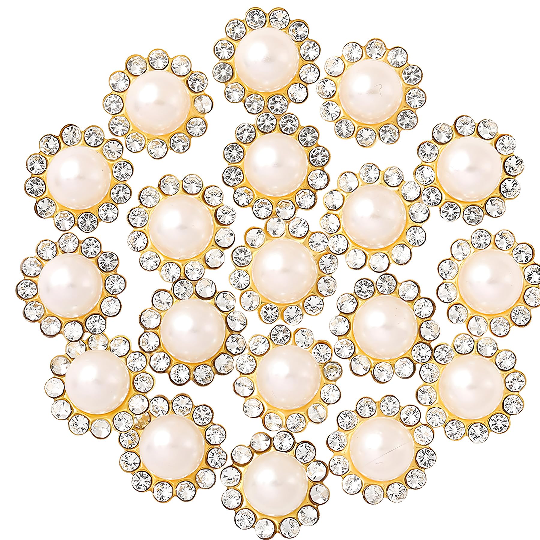 Strass en cristal de tournesol 12 mm blanc à coudre sur base métal pour finitions de luxe