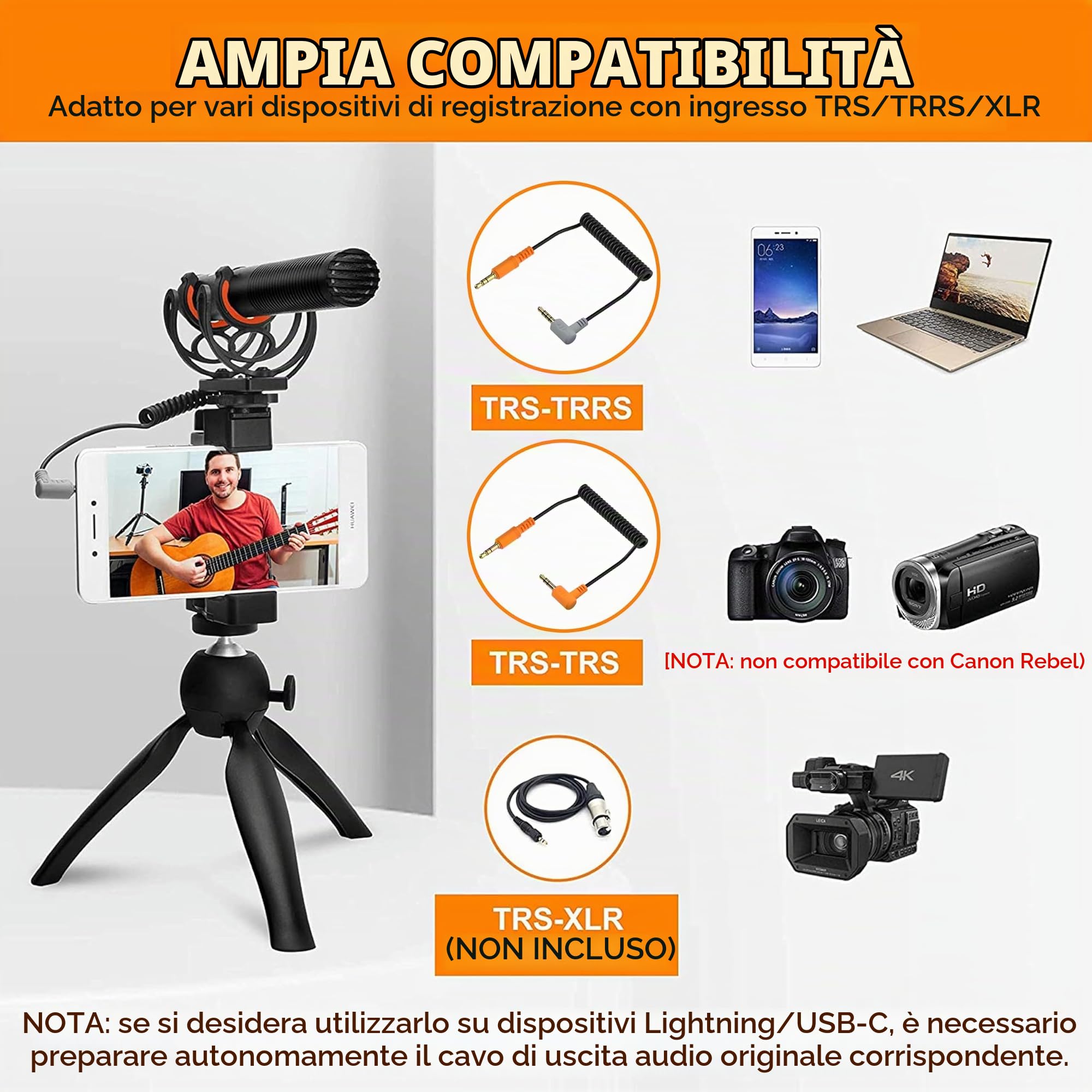 COMICA VM20 Microfono a Fucile con Display OLED Power, Microfono Video Direzionale Super Cardioide per DSLR Canon Nikon Sony e Smartphone (Interfaccia da 3,5 mm)