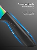 Vista 7 de Aiheal Juego de cuchillos, 16 piezas de acero inoxidable de alto carbono, juego de cuchillos de cocina de color arcoíris, hoja de revestimiento