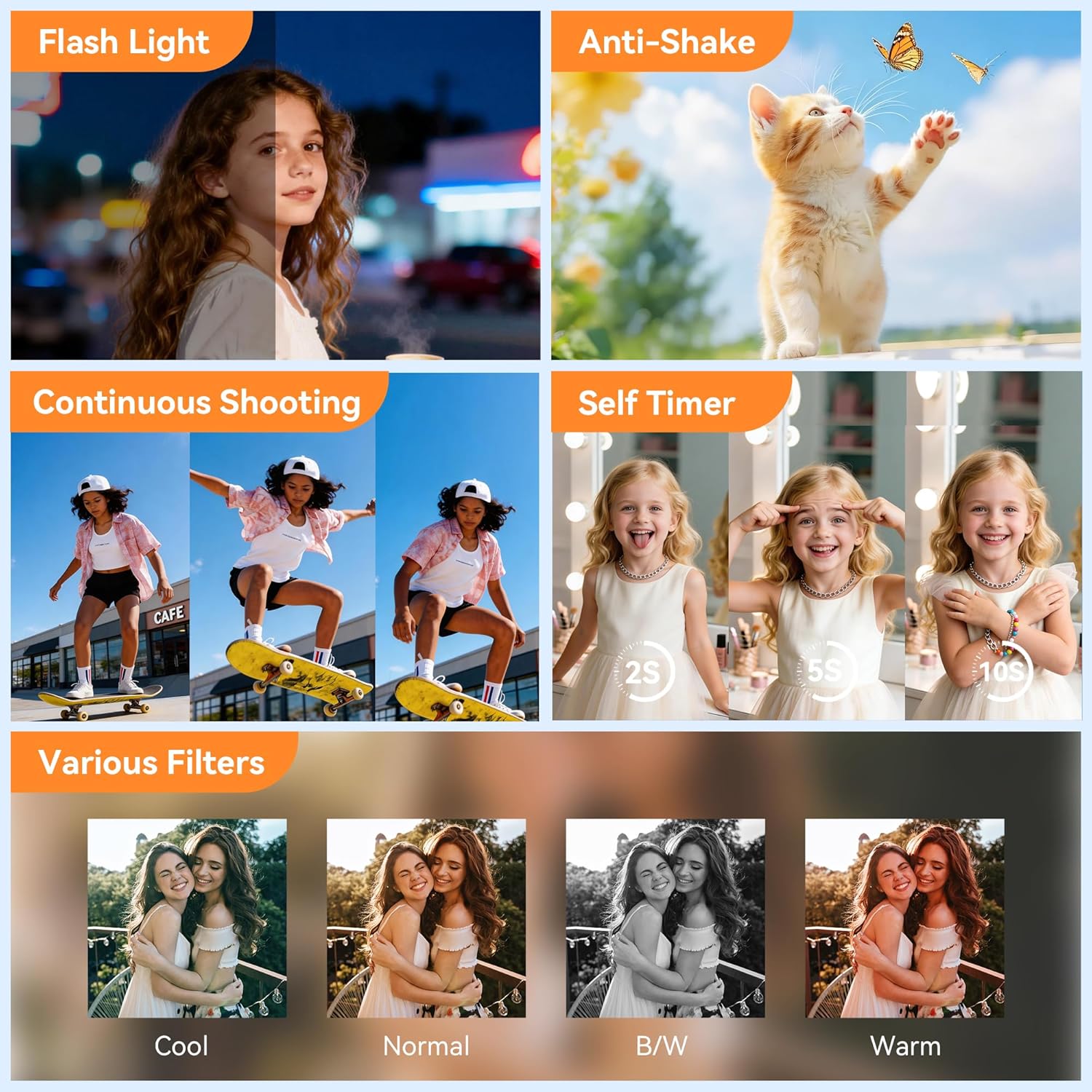 4K Digital Camera 75MP Autofocus Vlogging Camera, WiFi Compact Point and Shoot Camera 3 Inch 180°Flip Screen, 16X Zoom Anti-Shake 32GB SD 2500mAh Battery for YouTube Teens Beginners Travel Photography