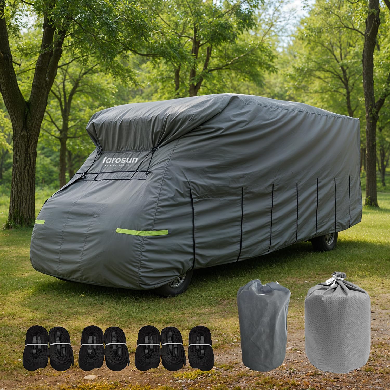 Bâche De Protection 4 Couches Pour Camping-Car, Résistante Aux Intempéries Et Respirante, Résistante Aux UV, Indéchirable, Bâche Anti-Grêle Pour L'Hiver Et L'Été