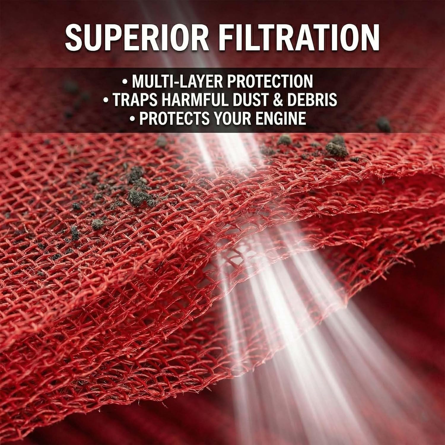AZIFOK High Flow Engine Air Filter Compatible with Dodge Ram 1500 2500 3500 (2002-2024), Washable & Reusable Performance Replacement Part 33-2247,Compatible with V6 V8 V10 Models,Red