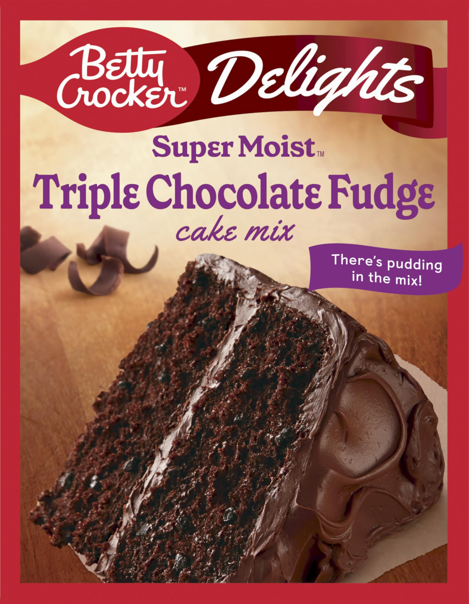 Betty Crocker SuperMoist Cake Mix Triple Chocolate Fudge, 13.25 oz (Pack of 12)