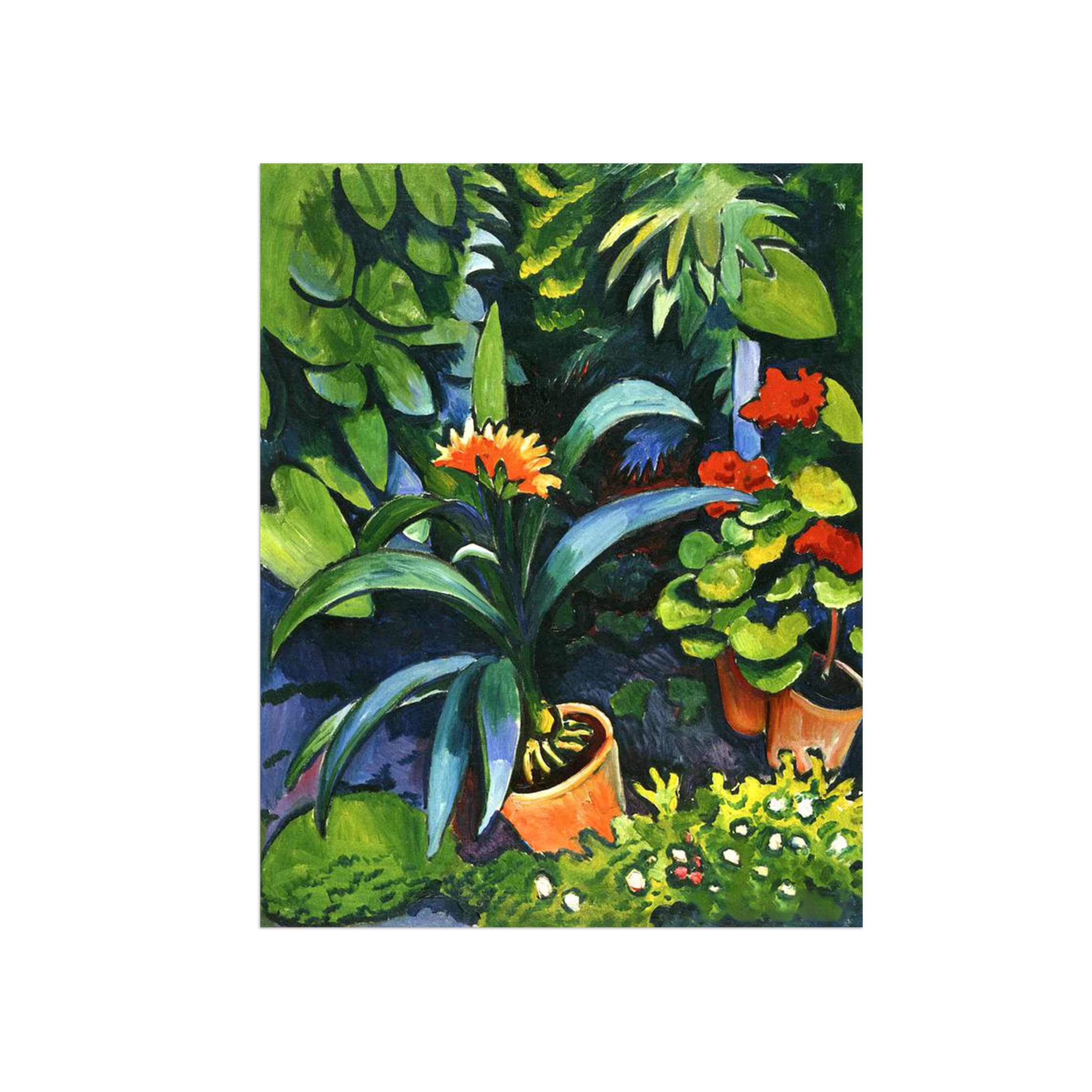 Sdyskkug Unframed August Macke Famous Wall Art For Living Room. Flowers In Garden. Canvas Artwork Picture. Prints Reproduction Modern Home Decor 65X50cm
