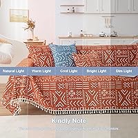 Vista 114 de VClife funda boho de sofá de felpilla para sofá seccional, funda antideslizante para sofá de 2 plazas, protector para mascotas con borlas, funda