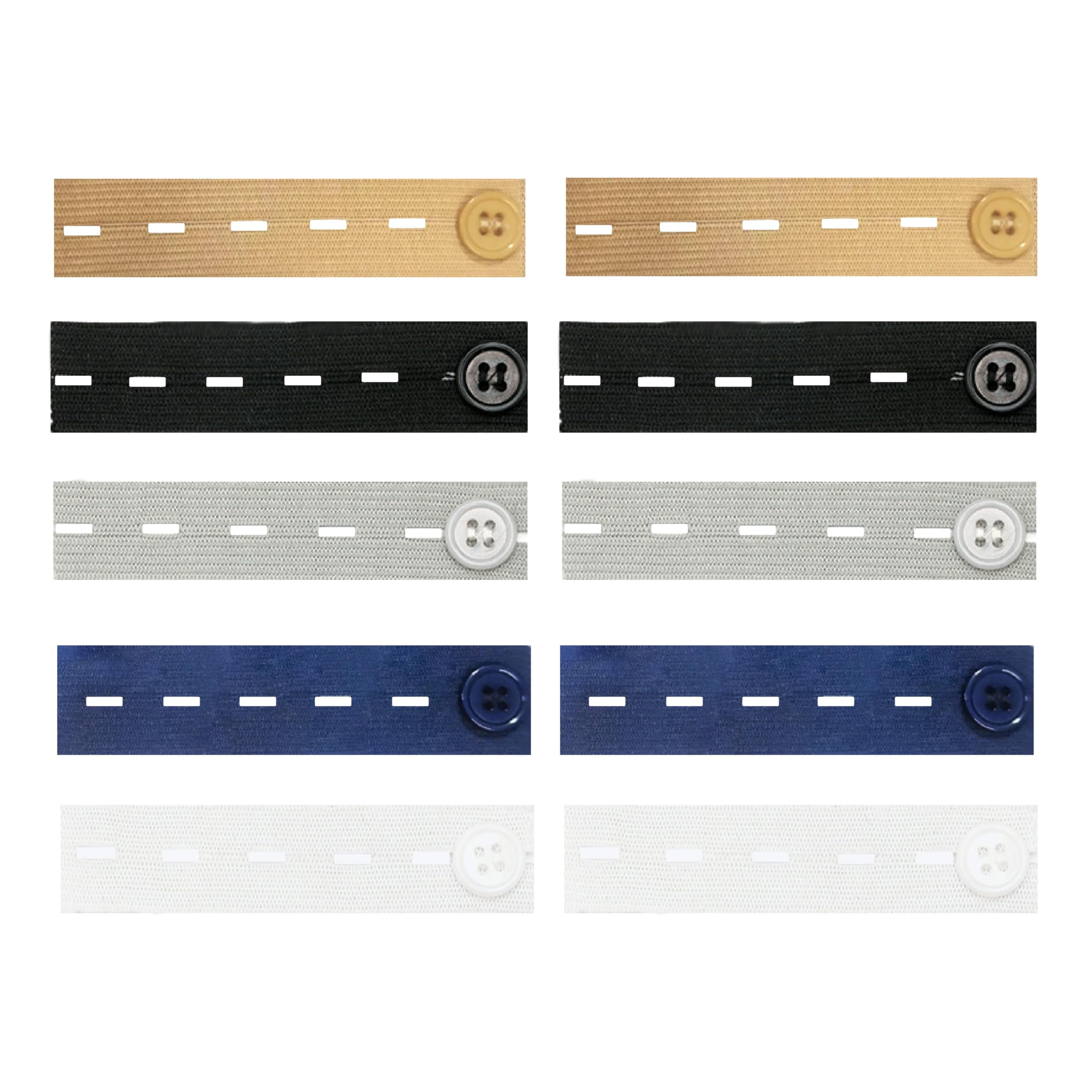 10 extensiones de cintura para pantalones, 9,3 x 2,5 cm para vaqueros, ampliación de cintura con botón, extensión de cintura elástica, extensión de cintura para pantalones para hombre y mujer