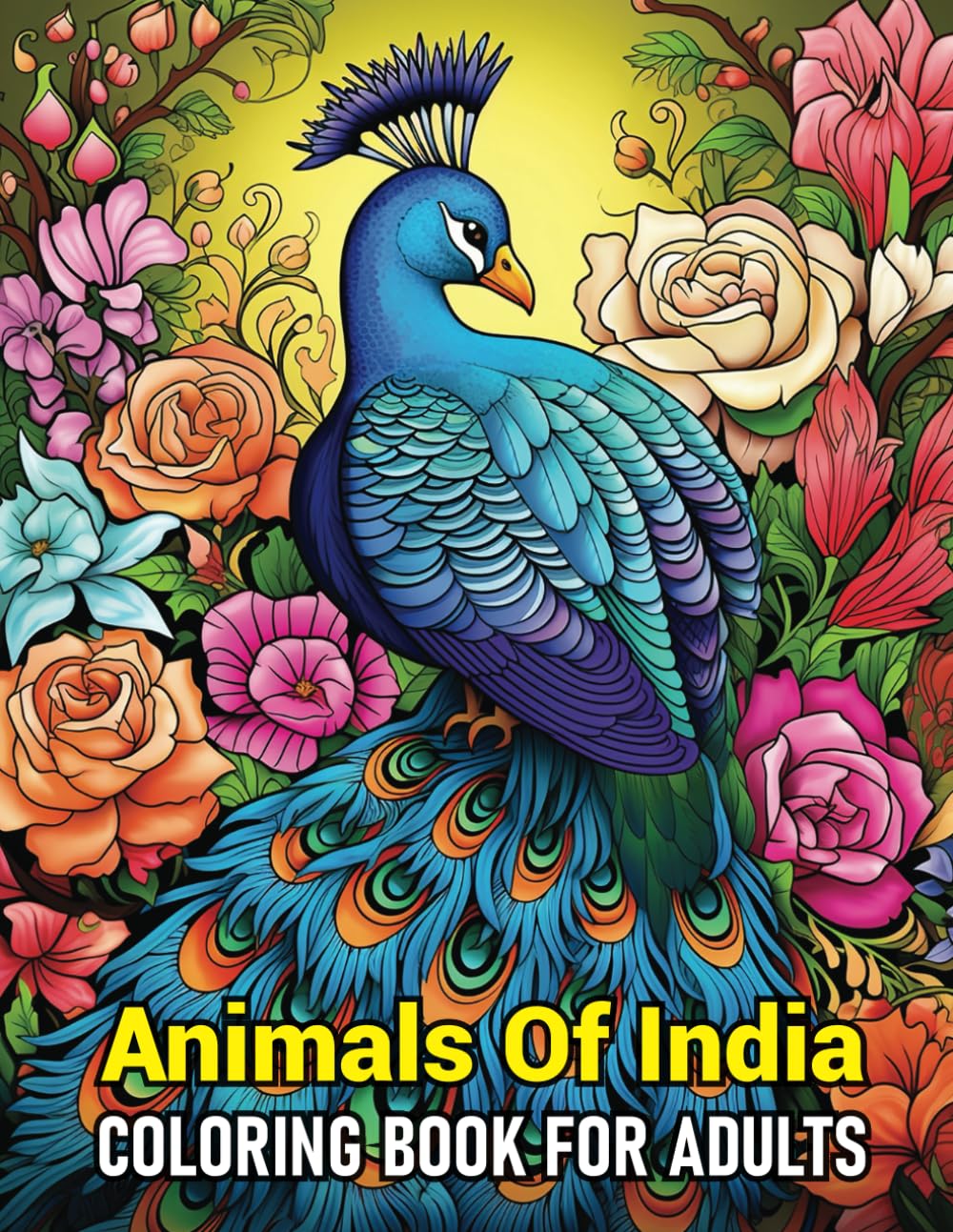 Animals of India Coloring Book for Adults Beautiful